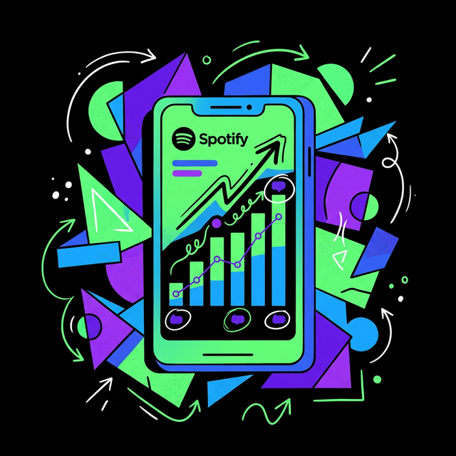 Spotify analytics dashboard with growth charts