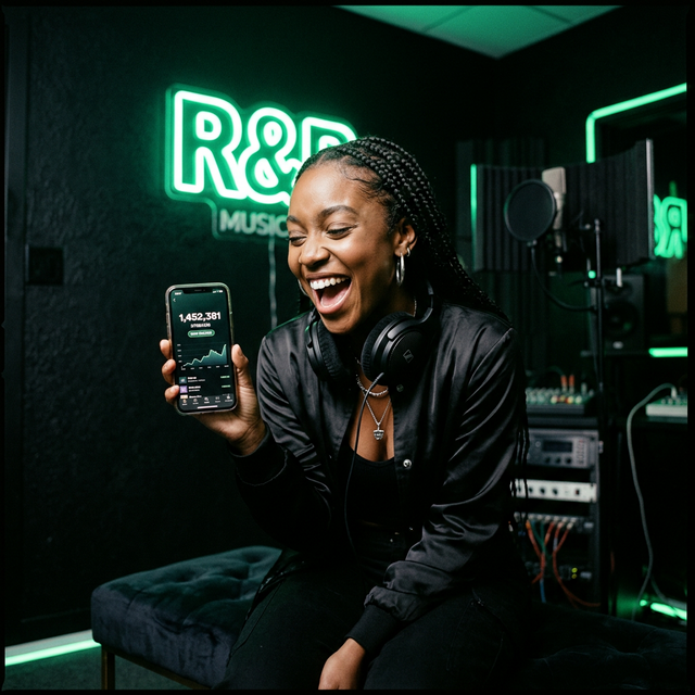 Artist celebrating streaming milestones